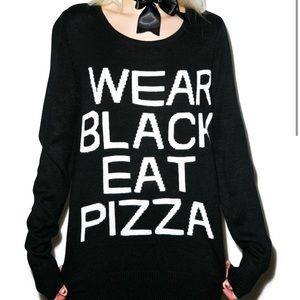 Wear Black Eat Pizza Killstar Sweater